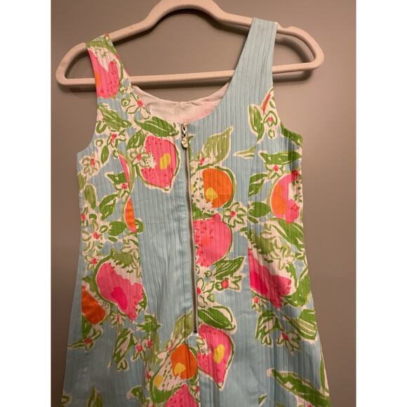 LILLY PULITZER CATHY SHIFT POOL BLUE PINK LEMONADE 100% COTTON SZ 00 $168 MSRP - Picture 6 of 8